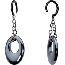 Load image into Gallery viewer, Handcrafted Black Plated Hematite Clothoid Loop Chain Ear Weights