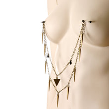 Load image into Gallery viewer, Handcrafted Warrior Drop Nipple Chain Created with Crystal