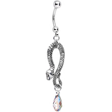 Load image into Gallery viewer, Handcrafted Snake Dangle Belly Ring Created with Crystals