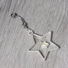 Load image into Gallery viewer, Handmade Starlight Dangle Belly Ring Created with Crystals