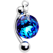 Load image into Gallery viewer, Blue Drop Top Mount Belly Ring Created with Crystals