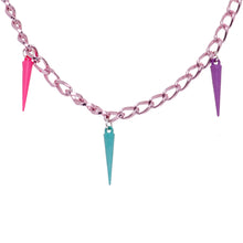 Load image into Gallery viewer, Handcrafted 14G 5/8 Retro 80s Purple Spike Dangle Nipple Chain