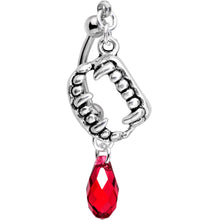 Load image into Gallery viewer, Handmade Vampire Fang Belly Ring Created with Crystals