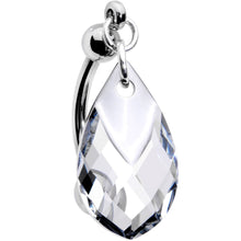 Load image into Gallery viewer, Clear Drop Reversible Belly Ring Created with Crystals