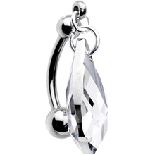 Load image into Gallery viewer, Clear Drop Reversible Belly Ring Created with Crystals