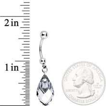 Load image into Gallery viewer, Clear Drop Reversible Belly Ring Created with Crystals