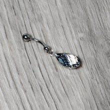 Load image into Gallery viewer, Clear Drop Reversible Belly Ring Created with Crystals