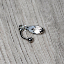 Load image into Gallery viewer, Clear Drop Reversible Belly Ring Created with Crystals