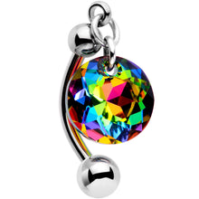 Load image into Gallery viewer, Handmade Vitrail Top Mount Belly Ring Created with Crystals