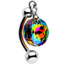 Load image into Gallery viewer, Handmade Vitrail Top Mount Belly Ring Created with Crystals