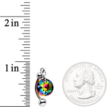 Load image into Gallery viewer, Handmade Vitrail Top Mount Belly Ring Created with Crystals
