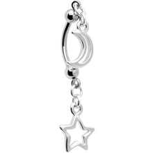 Load image into Gallery viewer, Handcrafted Hollow Moon Star Double Mount Reversible Belly Ring