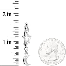 Load image into Gallery viewer, Handcrafted Hollow Moon Star Double Mount Reversible Belly Ring