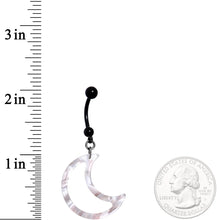 Load image into Gallery viewer, Handcrafted Black Hollow Crescent Moon Dangle Belly Ring