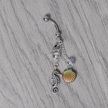 Load image into Gallery viewer, Handmade Ocean Joy Dangle Belly Ring Created with Crystals
