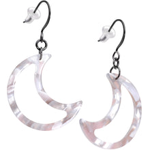 Load image into Gallery viewer, Handcrafted Gunmetal Plated Crescent Moon Fishhook Dangle Earrings