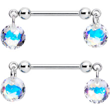 Load image into Gallery viewer, Handmade Aurora Disc Nipple Ring Set Created with Crystals