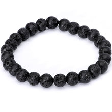 Load image into Gallery viewer, Handmade Lava Stone Garnet Capricorn Zodiac Bracelet Set of 2
