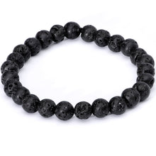 Load image into Gallery viewer, Handmade Lava Stone Amethyst Aquarius Zodiac Bracelet Set of 2