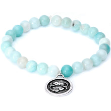 Load image into Gallery viewer, Handmade Lava Stone Amazonite Pisces Zodiac Bracelet Set of 2
