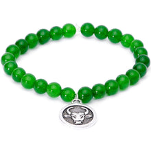 Load image into Gallery viewer, Handmade Lava Stone Jade Taurus Zodiac Bracelet Set of 2