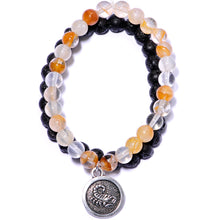 Load image into Gallery viewer, Handmade Lava Stone Citrine Scorpio Zodiac Bracelet Set of 2
