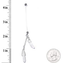 Load image into Gallery viewer, Handcrafted Clear Quartz Dangle Pregnancy Belly Ring