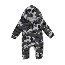 Load image into Gallery viewer, Infant Baby Boy Hooded Camouflage Military Design Romper Warm Spring Autumn Jumpsuit For Baby Kids