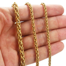 Load image into Gallery viewer, Women's Men's Bracelets Stainless Steel Bracelet Gold Color Wheat Link Chain Bracelet Jewelry Wholesale 7-11inch KBM138