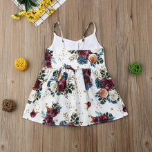 Load image into Gallery viewer, Toddler Baby Girls Flower Dress with Sleeveless V Neck dress for Party Holiday Beach Day For Girls