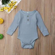 Load image into Gallery viewer, Newborn Infant Baby Girl Boy Ribbed Bodysuit Ruffle Long Sleeve One-Pieces Solid Jumpsuit Outfits For Girls