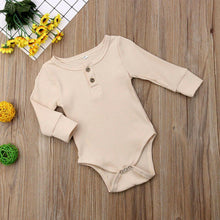 Load image into Gallery viewer, Newborn Infant Baby Girl Boy Ribbed Bodysuit Ruffle Long Sleeve One-Pieces Solid Jumpsuit Outfits For Girls