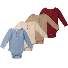 Load image into Gallery viewer, Newborn Infant Baby Girl Boy Ribbed Bodysuit Ruffle Long Sleeve One-Pieces Solid Jumpsuit Outfits For Girls