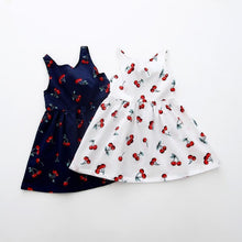 Load image into Gallery viewer, Luxury Modern Summer Girl Dress Children Kids Cherry Dress V-Back Dress Baby Cotton Kids Vest halter dress For Girls