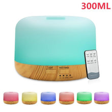 Load image into Gallery viewer, Air Humidifier Essential oil diffuser 300ML 500ML Ultrasonic Cool Mist Maker Fogger Humidifier LED Lamp Aroma Diffuser Electric Aromatherapy Diffuser umidifier Aroma Essential Oil Diffuser with 4 Timers 2 Misting Modes Waterless Auto Off