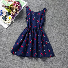 Load image into Gallery viewer, Luxury Modern Summer Girl Dress Children Kids Cherry Dress V-Back Dress Baby Cotton Kids Vest halter dress For Girls