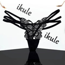 Load image into Gallery viewer, New G String Sexy women's underwear butterfly embroidery transparent sexy panties Thong female lace temptation low-waist briefs