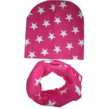 Load image into Gallery viewer, Modern New Trend Baby Hat Scarf Star Prints Cotton Children Boys Girl Cap Beanie Neck Collar Scarf Autumn Winter Warm Kids Hats For Kids