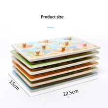 Load image into Gallery viewer, New Hand Grab Board Wooden Puzzle Toys for Children Cartoon Animal Fruit Kids Baby Early Educational Learning Toy