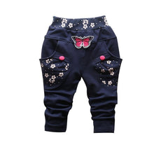Load image into Gallery viewer, New Spring 100% cotton High-quality Cute Butterfly Embroidery Pattern Baby Girls Pants For 0-3 year Baby Girl