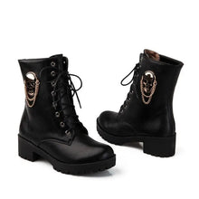 Load image into Gallery viewer, MORAZORA 2024 hot sale ankle boots for women skull street lace up platform women's boots fashion ladies autumn winter boots shoe