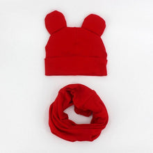 Load image into Gallery viewer, Baby Hat Cotton Ear Cap For Boys And Girls Winter Hat Scarf Set Children Boys Cap Scarf