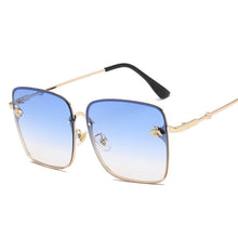 Load image into Gallery viewer, Luxury Square Modern WIth Metal Luxury Bee Sunglasses For Women and Ladies With Retro Brand designer Metal Frame Oversized Style And Grandient Glasses