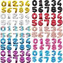Load image into Gallery viewer, Big 32 Inch Number Foil Balloons Gold Silver Blue Digital Globos For Wedding Birthday Party Decoration In NEW Luxury Style
