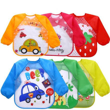 Load image into Gallery viewer, Waterproof Long Sleeve Girl Bibs Kids Burp Cloth Feeding Bib with Pocket Bib For Kids