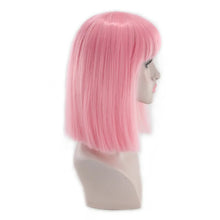 Load image into Gallery viewer, Synthetic Hair Short Wig With Bangs Cosplay Wigs For Women Straight Bob Wig Korean Pink Red Brown Blue Green White Purple Grey