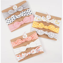 Load image into Gallery viewer, 3PCS Set Baby Headband Girls Hair Accessories Cotton Rabbit Ear Turban Bow Elastic Hairband For Baby Girls