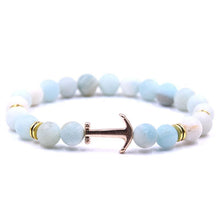Load image into Gallery viewer, Modern Color Natural Stone Amazing Anchor Elegant Bracelet Nice Arrow White Black Onyx Lava Beads Luxury Bracelets For Women And Men Jewelry
