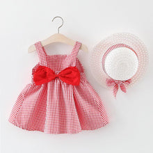 Load image into Gallery viewer, Summer Girl Kids Sleeveless Print Floral Birthday Party Princess Dress With Hat In Modern NEw Elegant Design For Girls Kids 6-24Months