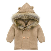 Load image into Gallery viewer, Modern Winter Warm Knit Cardigan Long Sleeve Hooded Sweaters for Newborn Infant Jacket And Coat Combination Clotes
